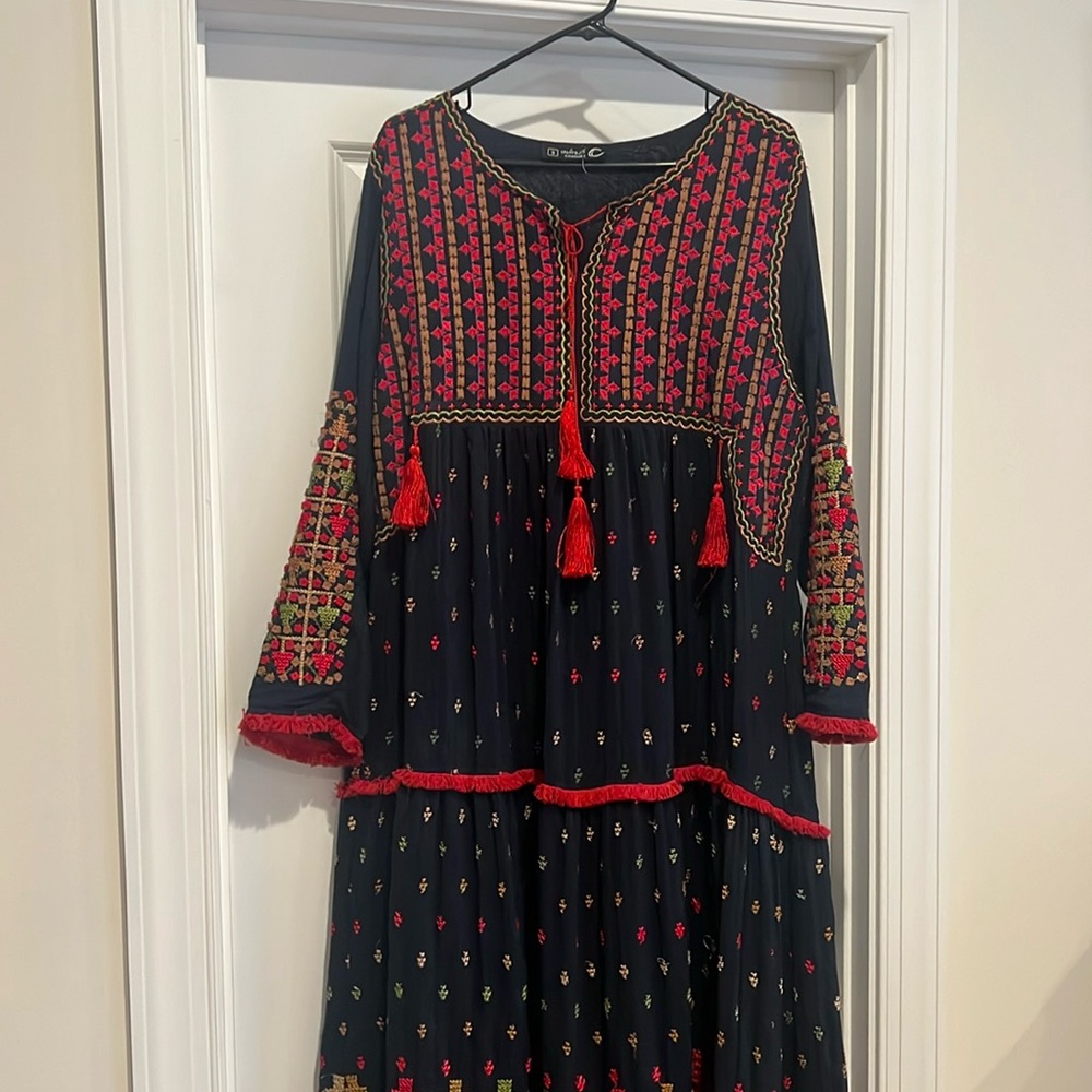 Handmade Ruffled Embroidered Dress
